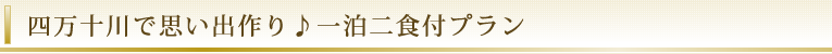 四万十川で思い出作り♪一泊二食付プラン