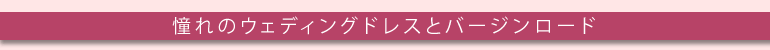 憧れのウェディングドレスとバージンロード